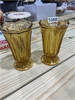 2 Amber Vases