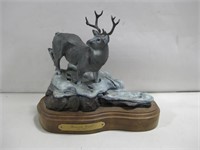 9" Bronze Numbered Dan Lundy Deer Statue 2 Of 10