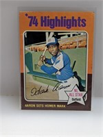 1975 Topps #1 Hank Aaron HOF Braves Highlights