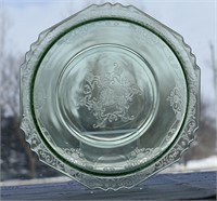 Green Depression Glass Florentine #1 Bowl 8.5"