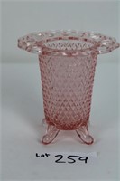 Pink depression glass vase 4.5"