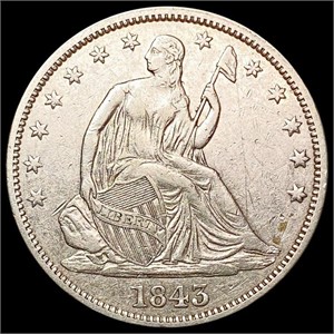 1843 Seated Liberty Half Dollar CLOSELY
