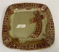 Hand Painted Pottery Cross Plate