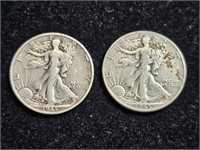 1945 & 1945S Liberty Walking Half Dollars (2)
