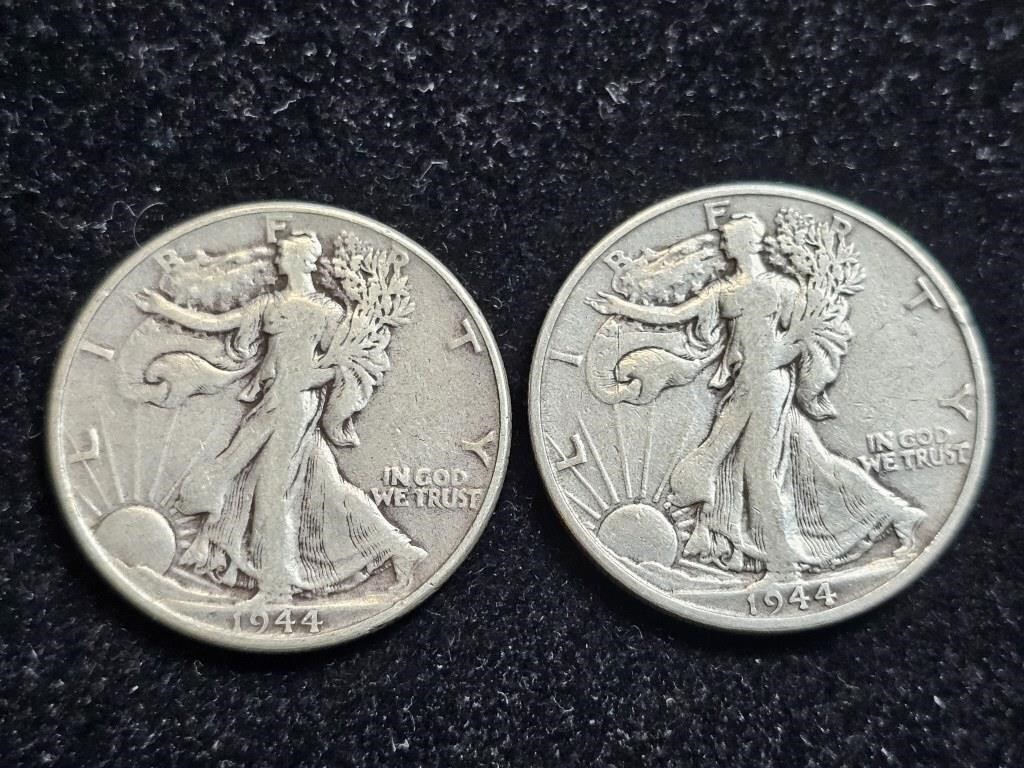 1944 & 1944S Liberty Walking Half Dollars (2)
