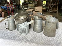 Galvanized Oil Cans & Funnel
