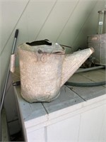 Galvanized vintage watering can