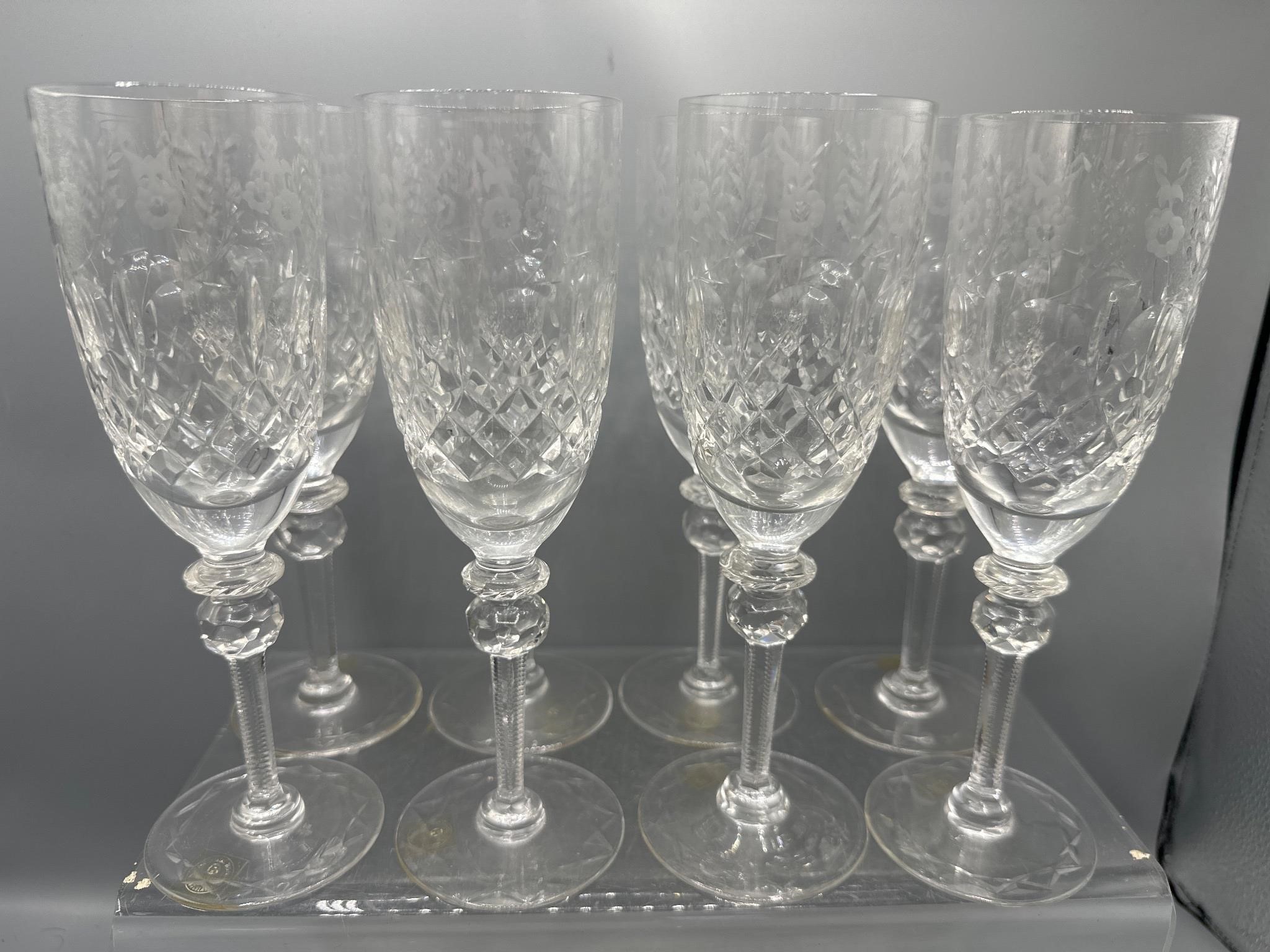 8 Rogaska crystal Gallia champagne flutes