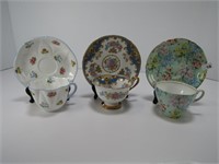 3 SHELLEY CUPS & SAUCERS