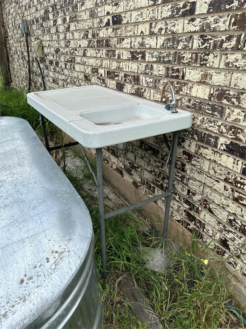 outdoor faucet wash/slaughter table