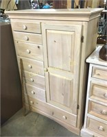 LIGHT WOOD ARMOIRE W/ DRAWERS
