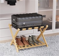2pk Folding Luggage Racks with Shelf for Guest