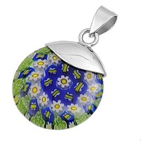 Murano Glass Daisy Pendant