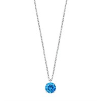 Round Cut 1.33ct Blue Topaz Necklace
