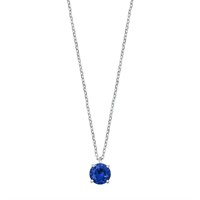 Round Cut 1.33ct Blue Sapphire Necklace