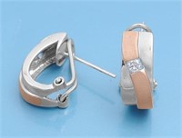 Two-Tone Huggie Designer Earrings