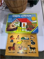 lot farm animal puzzle and create a picture