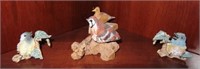 2 CUMBERLAND MOUNTAIN CRAFT CARVED BIRDS AND 2