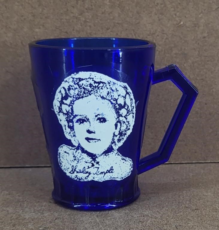 1930s Shirley Temple Cobalt Blue Cup