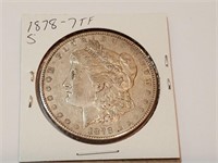1878-S 7TF MORGAN SILVER DOLLAR COIN
