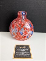 Art Glass Murano Styled Flask Vase