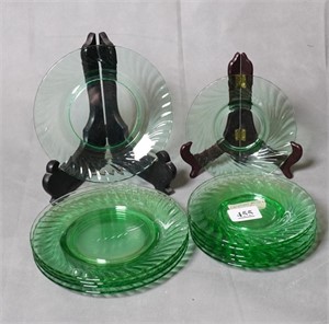 Green "Swirl" Serving Plates (11)