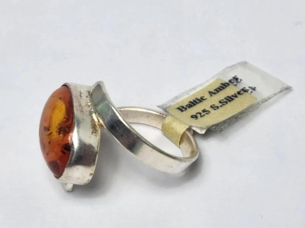 Baltic Amber Ring sz 9