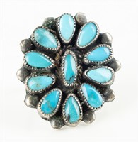 Jewelry Sterling Silver Turquoise Cluster Ring