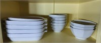 Set of white dishes