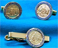 CUFF LINKS & TIE CLIP GOVENOR STATE OF ALABAMA