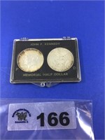 1964 KENNEDY HALVES (2 coins)