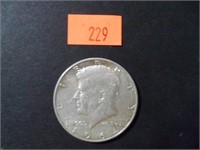 1964 90% Silver JFK Half Dollar= AU