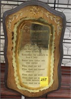 Ten Commandments Wall Mounted Picture