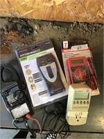 Lot of Digital multimeter, stud finder, clamp