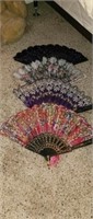 Lot of 4 vintage Japanese decor fans