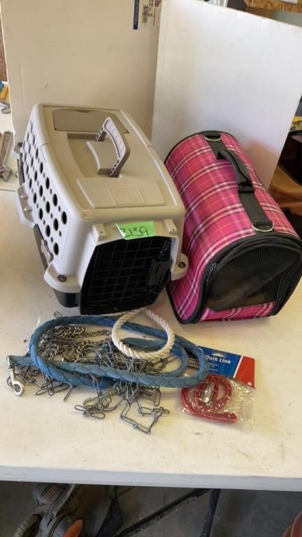 Small dog carriers and chain