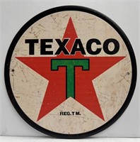 Reproduction Texaco Sign 8" Diameter Metal Sign
