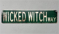 Wicked Witch Way Metal Sign 4" x 16"