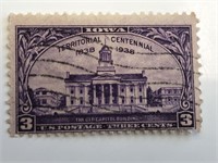 1938 3¢ Iowa Territory Centennial Stamp