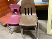 Lot of small and medium size school stack chairs