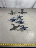 Metal model military aircraft, some marked