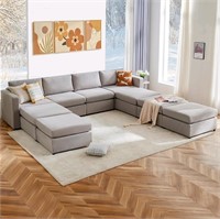 Sweetcrispy Convertible Sectional Couch Sofa