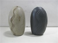 Two 6" Signed Carved Stones