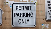 Permit Parking Only Metal Sign