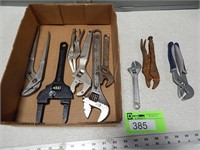 Adjustable wrenches, pliers and locking pliers