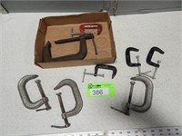 Various sizes of C-clamps