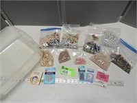 Variety of beads and jewelry making supplies