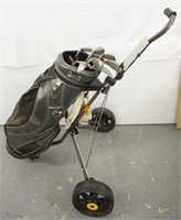 Set of Golf Clubs with Bag and Pull Cart