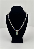 Navajo Trade Bead and Turquoise Necklace