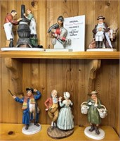 6 Limited Edition Norman Rockwell Figurines